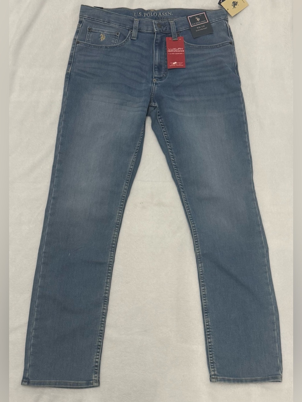 NWT Men’s U.S. Polo Assn Slim Straight Jeans 32x32 Blue Luxury Performance